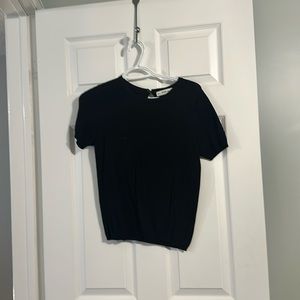 Zara black knit short sleeves top